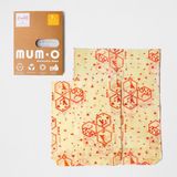Mumo 2'li Balmumlu Kese Set - Bereket Desen - Tekrar Kullanılabilen Balmumlu Yiyecek Saklama Kesesi - Kırmızı - Altın