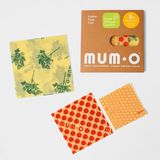 Mumo Vegan 3'lü Karma Set - Tekrar Kullanılabilen Bitkisel Mumlu Yiyecek Saklama Kumaşı
