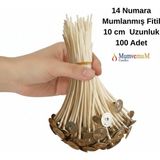 MumvemuM 100 Adet 14 Numara Mumlanmış Pamuk Mum Fitili – 10 cm Kopçalı
