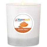 MumvemuM Sandal Ağacı Kokulu Bardak Mum ( Buzlu Cam Bardak ) - Beyaz - 1 Adet