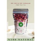 MUMYABİ Doğal Içerikli Gül Yağlı Kokulu Ve Yapraklı Banyo Kaya Tuzu Manikür/pedikür Peeling 300 gr