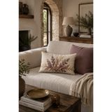 MUN HOME Flora Kır Çiçekleri 1 adet Dikdörtgen Kırlent Kılıfı 32x52 cm Bej Nakış Görünümlü Botanik Desenli Dekoratif Dekoratif Salon Koltuk Kırlenti Dekoru Çift Taraflı Dijital Baskı Gizli Fermuarlı