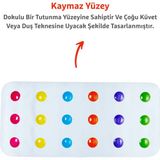 Munchkin Renkli Noktalı Bebek ve Çocuk Banyo Matı 77x36 cm Kaymaz Beyaz Yüzey Özellikli