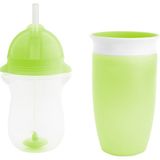 Munchkin Tıklama Kilitli Uçlu Alıştırma Bardağı 12AY+,296ML,YEŞIL +Munchkin Mucize 360° Alıştırma Bardağı, 12AY+, 296ML,YEŞIL - Açık Yeşil