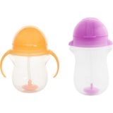 Munchkin Tıklama Kilitli Uçlu Alıştırma Bardağı 6AY+207 ml ,turuncu, 12AY+297 ml Mor - Mor - Turuncu