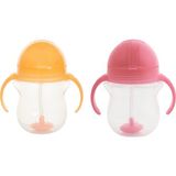 Munchkin Tıklama Kilitli Uçlu Alıştırma Bardağı 6AY+207 ml ,turuncu ve Pembe - Turuncu - Pembe