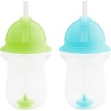 Munchkin Tıklama Kilitli Uçlu Pipetli Alıştırma Bardağı 12AY+ 296 Ml, Mavi&yeşil 2li Paket - Mavi - Yeşil