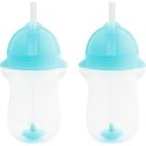 Munchkin Tıklama Kilitli Uçlu Pipetli Alıştırma Bardağı 12AY+ 296 Ml, Mavi&mavi 2li Paket