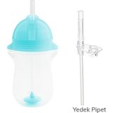 Munchkin Tıklama Kilitli Uçlu Pipetli Alıştırma Bardağı, 12AY+, 296ML, Mavi,& Yedek Pipet 1 Adet - Şeffaf
