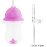 Munchkin Tıklama Kilitli Uçlu Pipetli Alıştırma Bardağı, 12AY+, 296ML, Mor,&yedek Pipet 1 Adet - Şeffaf
