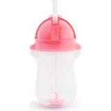 Munchkin Tıklama Kilitli Uçlu Pipetli Alıştırma Bardağı, 12AY+, 296ML, Pembe, 1 Adet