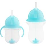 Munchkin Tıklama Kilitli Uçlu Pipetli Alıştırma Bardağı 6AY+ 207 ml Mavi ve 12AY+ 296 ml Mavi