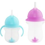 Munchkin Tıklama Kilitli Uçlu Pipetli Alıştırma Bardağı 6AY+ 207 ml Mor ve 12AY+ 296 ml Mavi - Mavi - Mor