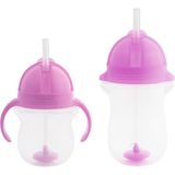 Munchkin Tıklama Kilitli Uçlu Pipetli Alıştırma Bardağı 6AY+ 207 ml Mor ve 12AY+ 296 ml Mor