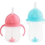 Munchkin Tıklama Kilitli Uçlu Pipetli Alıştırma Bardağı 6AY+ 207 ml Pembe ve 12AY+ 296 ml Mavi - Pembe - Mavi