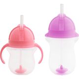 Munchkin Tıklama Kilitli Uçlu Pipetli Alıştırma Bardağı 6AY+ 207 ml Pembe ve 12AY+ 296 ml Mor - Pembe - Mor