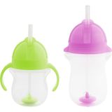 Munchkin Tıklama Kilitli Uçlu Pipetli Alıştırma Bardağı 6AY+ 207 ml Yeşil ve 12AY+ 296 ml Mor - Mor - Yeşil