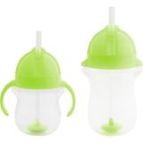 Munchkin Tıklama Kilitli Uçlu Pipetli Alıştırma Bardağı 6AY+ 207 ml Yeşil ve 12AY+ 296 ml Yeşil