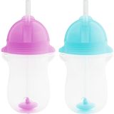 Munchkin Tıklama Kilitli Uçlu Pipetli Alıştırma BARDAĞI,12AY+, 296ML,MOR,MAVI - Mavi - Mor
