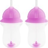 Munchkin Tıklama Kilitli Uçlu Pipetli Alıştırma BARDAĞI,12AY+,296ML,2LI Paket - Mor