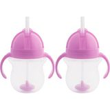 Munchkin Tıklama Kilitli Uçlu Pipetli Alıştırma BARDAĞI,6AY+,207ML,2LI Paket - Mor