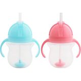 Munchkin Tıklama Kilitli Uçlu Pipetli Alıştırma BARDAĞI,6AY+Mavi -Pembe 2li paket - Mavi - Pembe