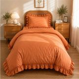 Mundo Lindo Fırfırlı Nevresim Takımı Light Cinnamon Tek Kişilik 2 Parça 160 x 220 cm