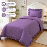 Mundo Lindo Fırfırlı Nevresim Takımı Lilac Tek Kişilik 2 Parça 160 x 220 cm