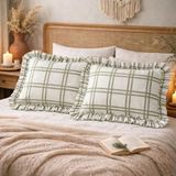 Mundo Lindo Fırfırlı Yastık Kılıfı 2’li Set Tek Kişilik %100 Organik Pamuk 50X70 cm 8 Farklı Desen Seçenekli - 50 X 70 CM