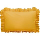 Mundo Lindo Fırfırlı Yastık Kılıfı Tek Kişilik 50X70 cm 1 Adet %100 Doğal Pamuk 18 Farklı Renk Seçeneği - Hardal - 50 X 70 CM