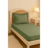 Mundo Lindo Lastikli Çarşaf Seti Tek Kişilik Çarşaf ve Fırfırlı Yastık Kılıfı - Çağla Yeşili - 90 x 190