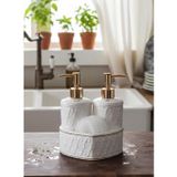 Mundo Porselen Sıvı Sabunluk Seti-2x300 ML Kalpli