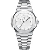 Mundo Venta Poedagar Patek Model Erkek Su Geçirmez Takvimli Kol Saati (Yurt Dışından) - Beyaz