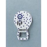 Mundy Amasya Temalı Nazar Baskılı Magnet Şişe Açacağı Buzdolabı Süsü - Çok Renkli