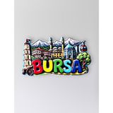 Mundy Bursa Temalı Polyester Kabartmalı Magnet 8 x 5 cm – Dekoratif Hediyelik Buzdolabı Süsü (KOD:1119) - 1 Adet