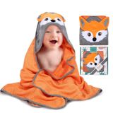 Munich Blue Bebek, Yeni Yürümeye Başlayan Bebek ve Bebek için Tilki Kapüşonlu Havlu - Büyük, Yumuşak ve Üniseks Bebek Banyo Havlusu Plaj ve Havuz için Mükemmel Hediye - 89 x 89 cm