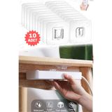 Munico 10 Set Yapışkanlı Geçmeli Askı Banyo, Mutfak ve Dekorasyon İçin Pratik Sabitleme Çözümü Priz Modem