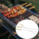 Munico 12 Adet Tekrar Kullanılabilir Paslanmaz Çelik Barbekü Şişleri Hafif ve Taşınabilir Izgara Kebap Şiş