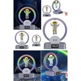 Munico 15W Kablosuz Şarj Standı Çalar Saat Astronot Rgb Işık Hoparlör Iphone Için Aux Hızlı Şarj Istasyonu - Çok Renkli