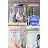 Munico 2 Adet 8 Bölmeli Askılık Kemer Şapka Tüm Ürünlere Uyumlu Elbise Organizer Pantolon Askılığı Kırılmaz