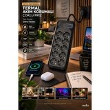 Munico 2 Adet 8'li Akım Korumalı Priz 2500W Type-C USB Şarj Çıkışlı Bilgisayar Tv Ofis Çoklayıcı - Çok Renkli