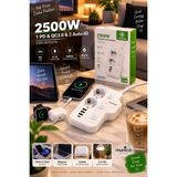Munico 2 Adet Masaüstü Çoklu Priz 2500W 2 Priz 2 Type-C 3 USB Çıkışlı Telefon Tablet Şarj Çoklayıcı - Çok Renkli