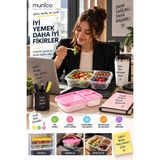 Munico 3 Adet Ofis Yemek Kabı 3 Bölmeli Öğle Yemeği Kutusu Pratik Porsiyonlu Beslenme Saklama Kabı