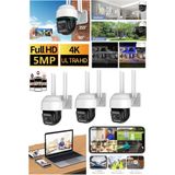 Munico 3 Adet Profesyonel Su Geçirmez Iç ve Dış Mekan Için Güvenlik Kamerası Hareket Algılama Full Hd 1080P
