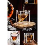 Munico 300 ml Viski Kokteyl Bardağı Kuru Kafa Model Ice Coffee Bardağı Tasarımlı Kristal Cam Bardak Teqila - Şeffaf