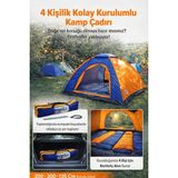 Munico 4-5 Kişilik Kamp Çadırı Geniş Aile Kullanımı Manuel Kurulum Hafif Taşınabilir Piknik Çadırı Geniş Alan
