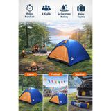 Munico 4-5 Kişilik Kamp Çadırı Manuel Kurulum Geniş Aile Kullanımı Hafif Taşınabilir Outdoor Piknik Festival