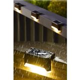 Munico 4 Adet Güneş Enerjili LED Dekoratif Duvar ve Basamak Lambası Su Geçirmez Akıllı Işık Kontrolü Bahçe