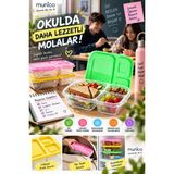 Munico 5 Adet 3 Hazneli Beslenme Kutusu Yemek Meyve Atıştırmalık Taşıma Kabı Diyet ve Öğün Hazırlama Kabı