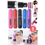 Munico 5 Adet 5 ML Mini Doldurulabilir Parfüm Şişesi Taşınabilir Parfüm Boş Şişe Sprey Küçük Cep Parfüm